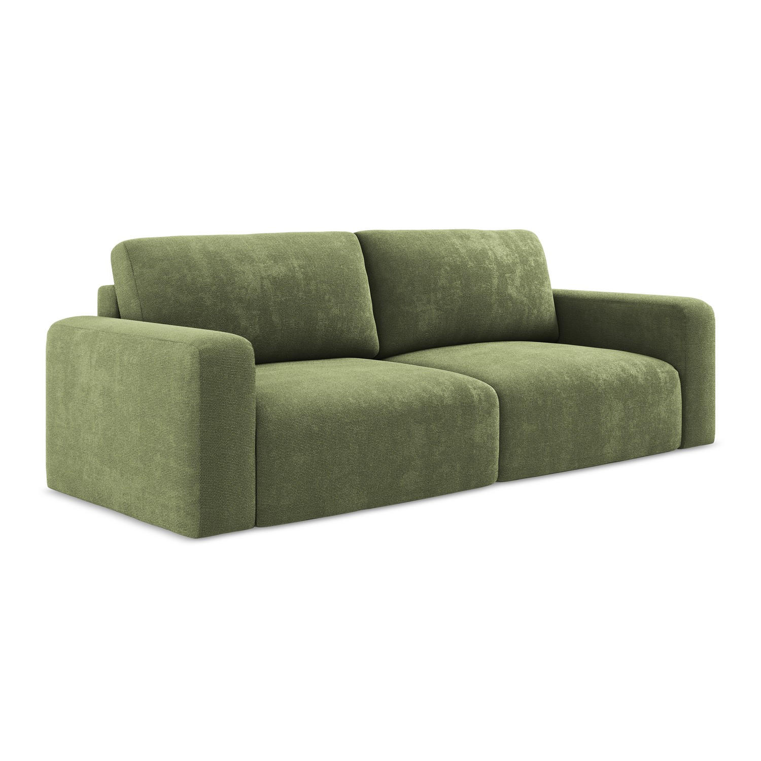 3-SITZER SOFA mit Schlaffunktion Chenille Stoff Grün - Schwarz/Grau, Kunststoff/Textil (244/79/102cm) - LaMiaSofa