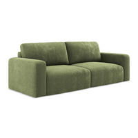 3-SITZER SOFA mit Schlaffunktion Chenille Stoff Grün - Schwarz/Grau, Kunststoff/Textil (244/79/102cm) - LaMiaSofa