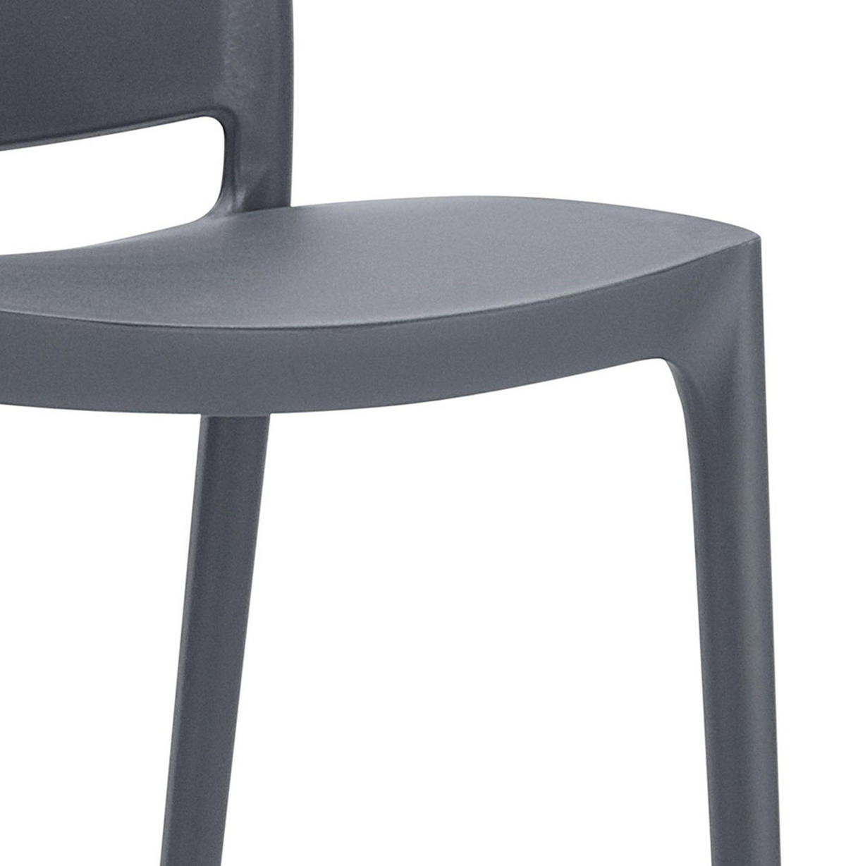 STUHL ENZO dunkelgrau - Dunkelgrau/Anthrazit, Kunststoff (45/81/50cm) - Légia Home