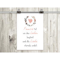 POSTER DIN A4 21x29,7 cm Spruch Familie Liebe Skandi - Beige, Papier (21/29.7/2cm) - artissimo