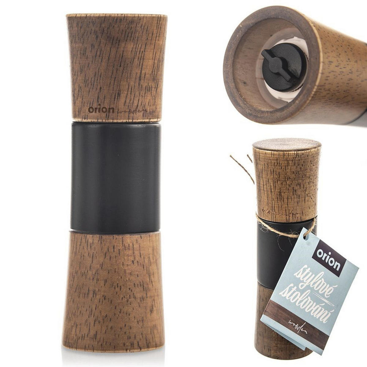 GEWÜRZMÜHLE Schwarz - Schwarz, Holz (5/15.5/5cm) - Orion 