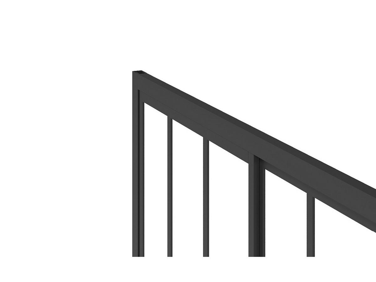 DUSCHTRENNWAND Seitenwand Schiebetür - 100 x 195 cm - Industrial Style - Schwarz matt - URBANIK - Schwarz, Metall (100/195cm) - Vente-Unique