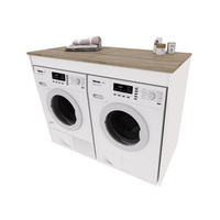 WASCHMASCHINENSCHRANK für Waschmaschine & Wäschetrockner 129/97/61 - Sonoma Eiche, Holzwerkstoff (129/97/61cm) - RAUMHIRSCH FURNITURE