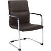 BESUCHERSTUHL SEATTLE 92x56x60 cm Braun Kunstleder - Braun, Leder/Metall (56/92/60cm) - DELUKE