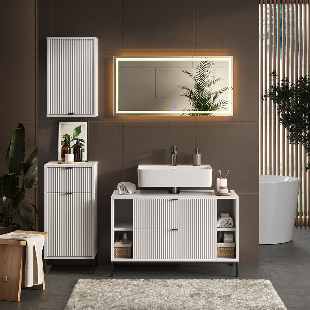 KOUPELNOVÝ NÁBYTEK Eliza Bílá - bílá, kompozitní dřevo (100/63/45.1cm) - Vicco