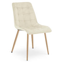 STUHL Beige 49x60 cm SPLIT Samtbezug - Beige, Metall (49/56/60cm)