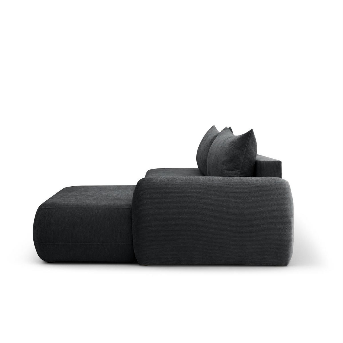 ECKSOFA GOYA mit Schlaffunktion und Bettkasten, Rechte, Perfect Harmony 90 - Graphitfarben, Textil (302/184cm) - Lookway