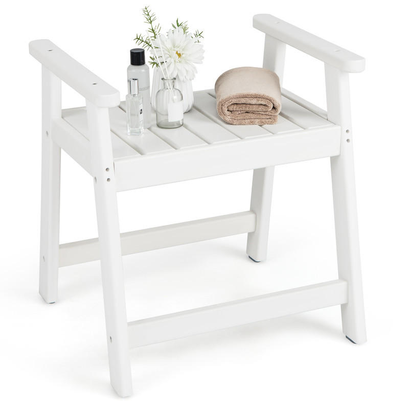 DUSCHHOCKER wasserdicht weiß - Weiß, Kunststoff (58/61.5/51cm) - COSTWAY