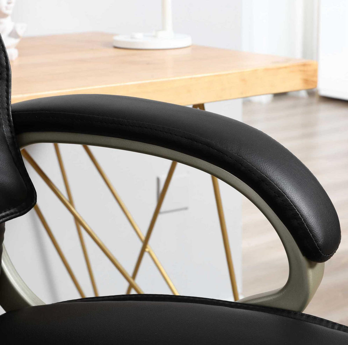 BÜROSTUHL höhenverstellbar 70 x 58 x 114-124 cm Schwarz - Schwarz, Metall (58/124/70cm) - Meubliv