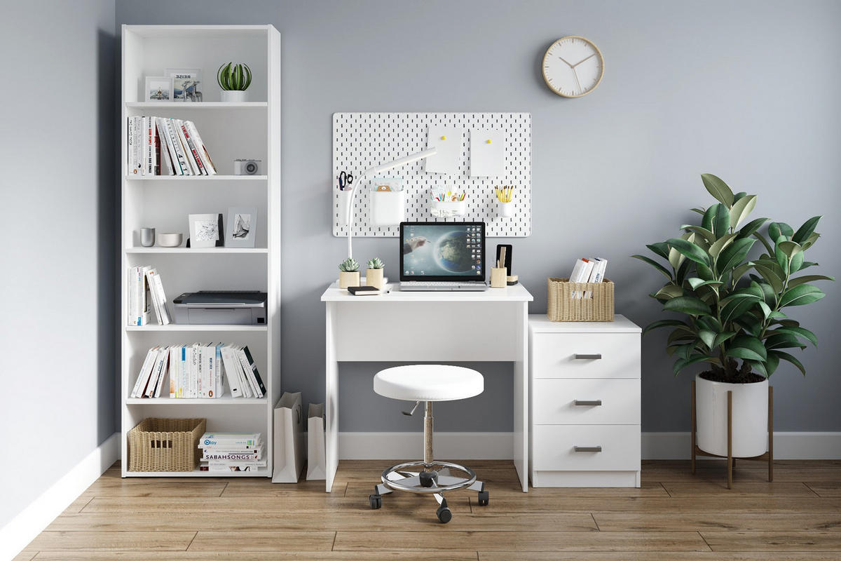SCHREIBTISCH Weiß 80/75/50 - Weiß, Holzwerkstoff (50/80/75cm) - RAUMHIRSCH FURNITURE