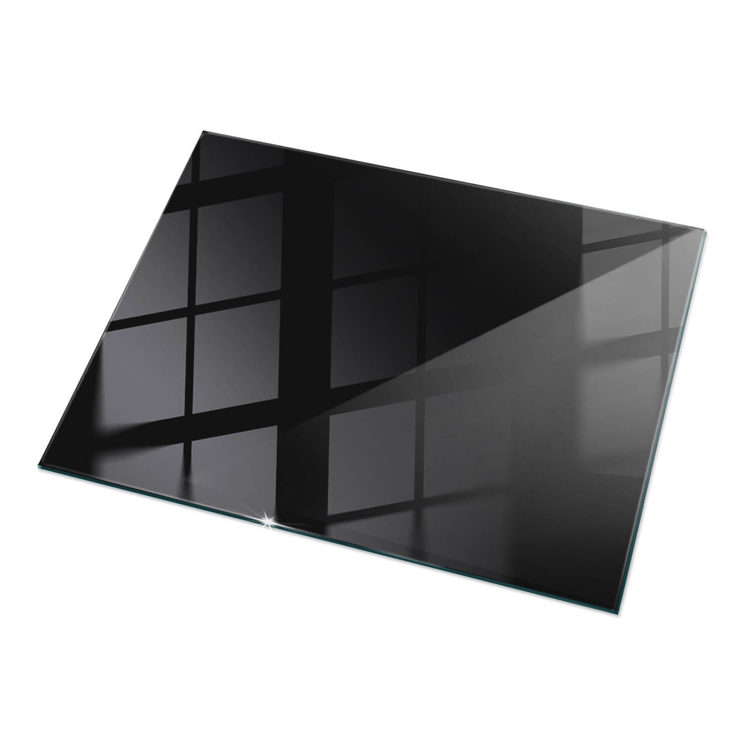 TISCHPLATTE 120x80 cm Glatte Schwarze Oberfläche - Schwarz, Glas (120/80/0.4cm) - TULUP