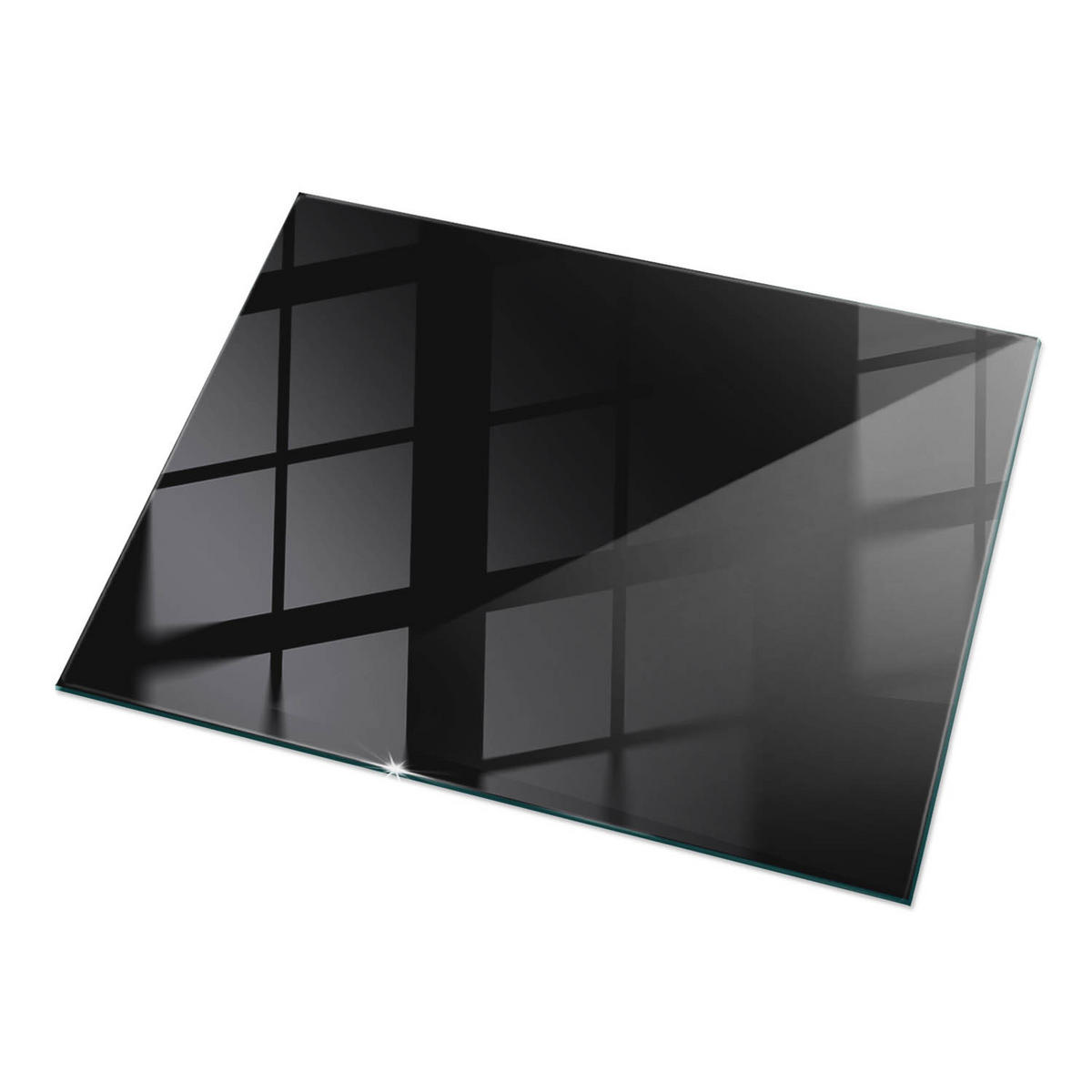 TISCHPLATTE 120x80 cm Glatte Schwarze Oberfläche - Schwarz, Glas (120/80/0.4cm) - TULUP