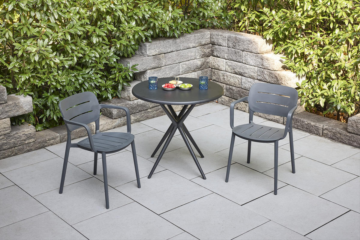 STAPELSTUHL Utah 56x53x79 cm, Kunststoff, Anthrazit - Anthrazit, Kunststoff (53/79/56cm) - dasmöbelwerk