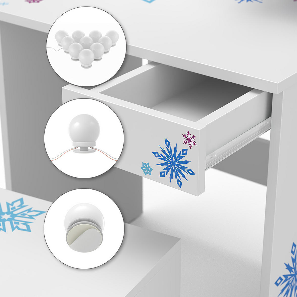 DĚTSKÝ TOALETNÍ STŮL Schneeflocke Bílá - bílá, kompozitní dřevo (54.8/103/40cm) - Vicco