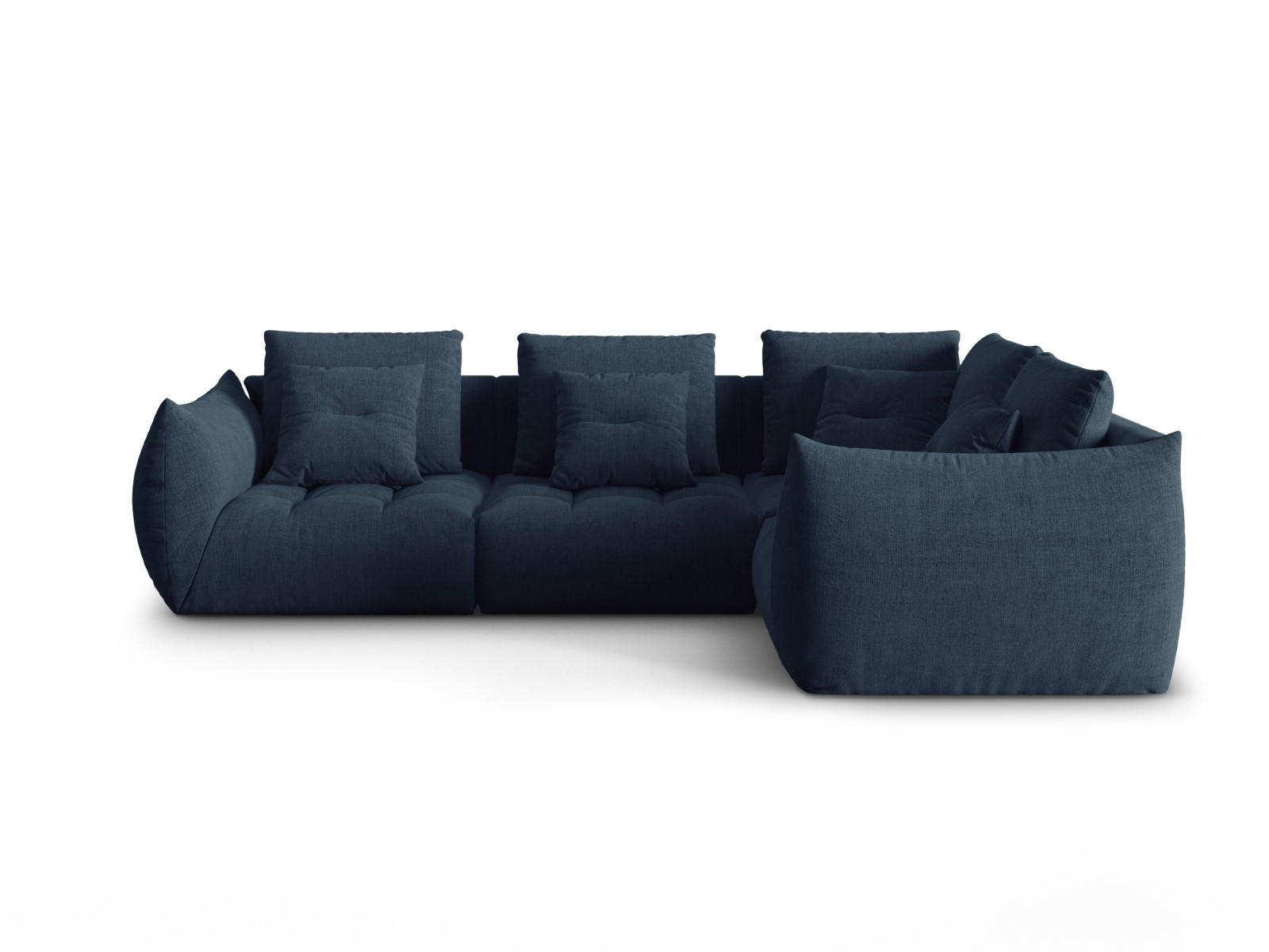 ECKSOFA modular rechts Bloom aus strukturiertem Stoff dunkelblau 3 Sitzplätze - Dunkelblau, Textil (216/316cm) - Micadoni
