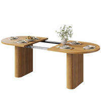 ESSTISCH Ausziehbarer120-160×80×75,5 cm aus MDF und Metall mit strukturierten Metallbeinen, braun - Braun, Holzwerkstoff (160/80/75.5cm) - Luhomfu