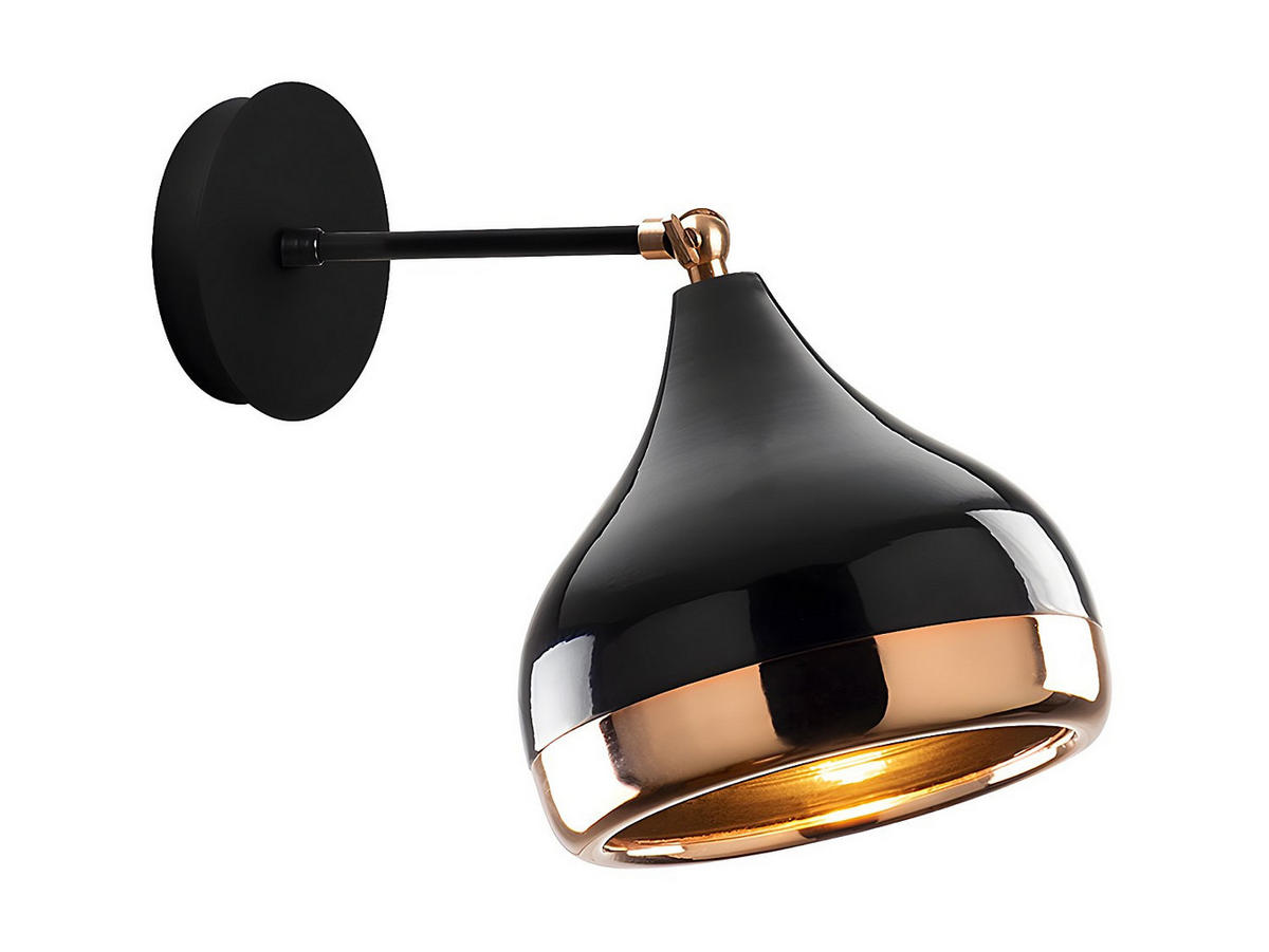 WANDLAMPE - 17 x 17 - metall - schwarz Yildo - Schwarz, Metall (17/28/17cm) - Vente-Unique