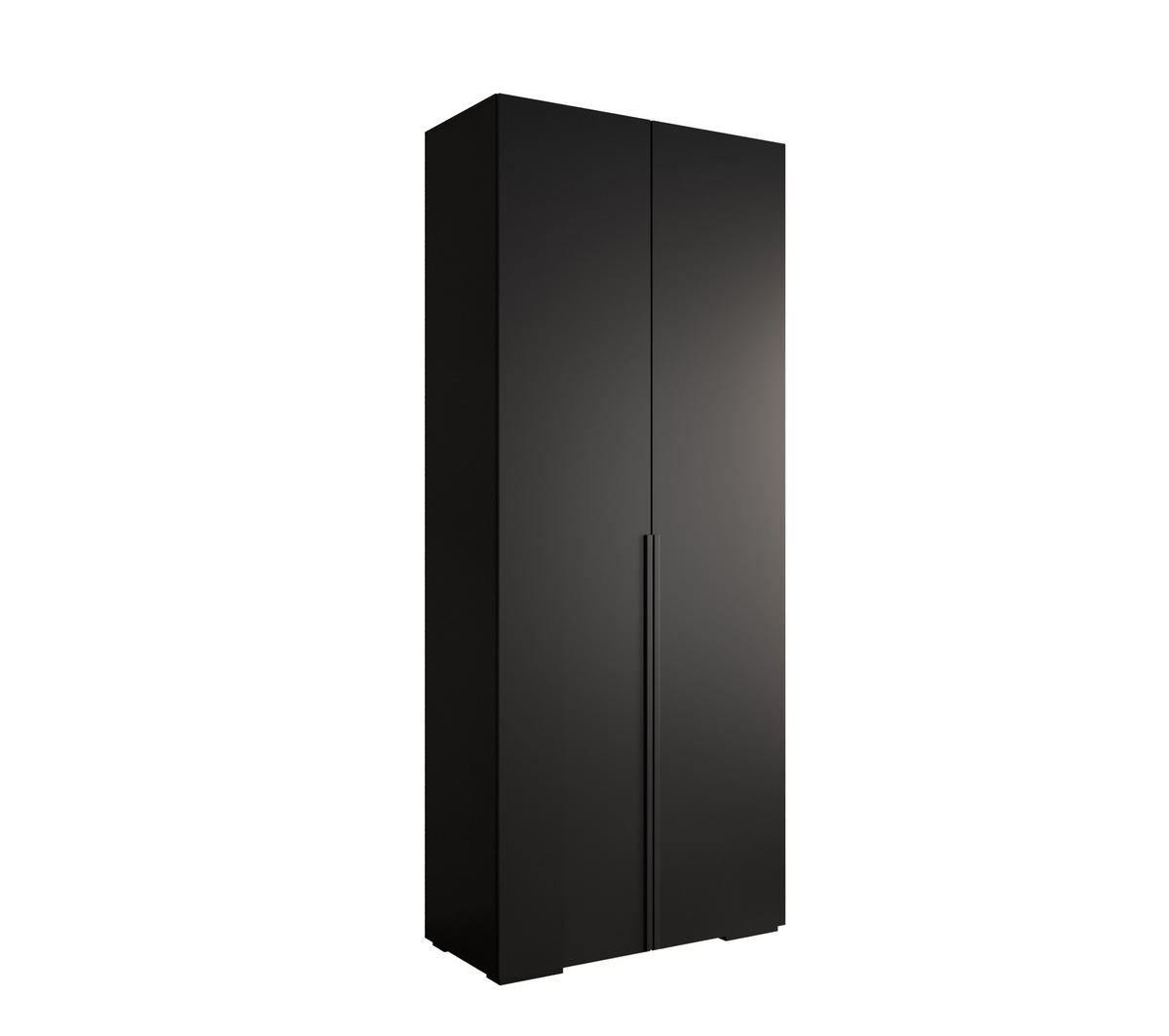 DREHTÜRENSCHRANK 236.7/100/47 2-türig - Schwarz, Holz/Metall (100/236.7/47cm) - MÖBEL KRYSPOL