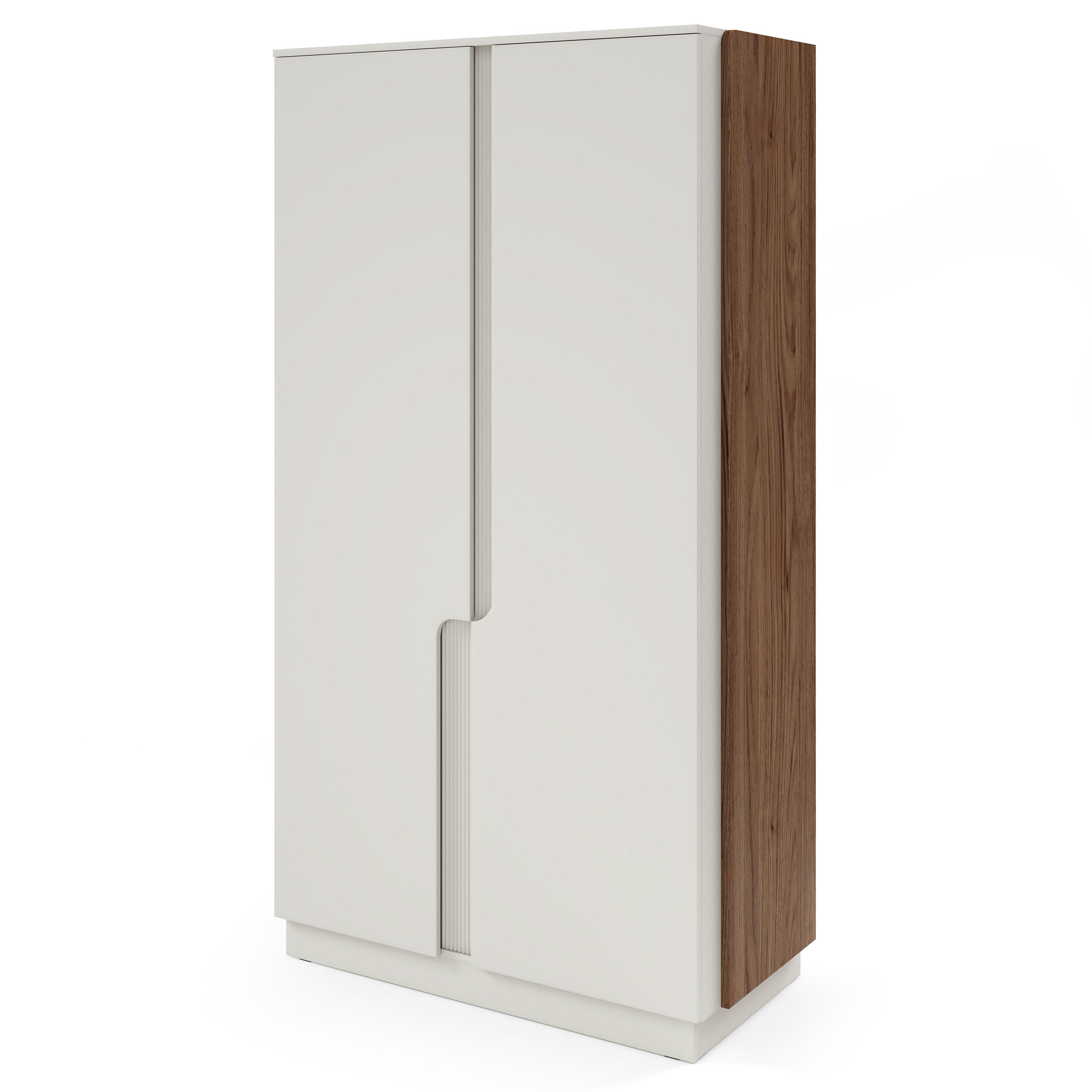 Beautysofa Drehtürenschrank Nussbaum 103x195x52 cm