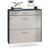 SCHUHSCHRANK Malea Fronten in Sandgrau Hochglanz - Sandfarben, Holzwerkstoff (89/96/23cm) - Vladon