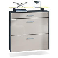 SCHUHSCHRANK Malea Fronten in Sandgrau Hochglanz - Sandfarben, Holzwerkstoff (89/96/23cm) - Vladon