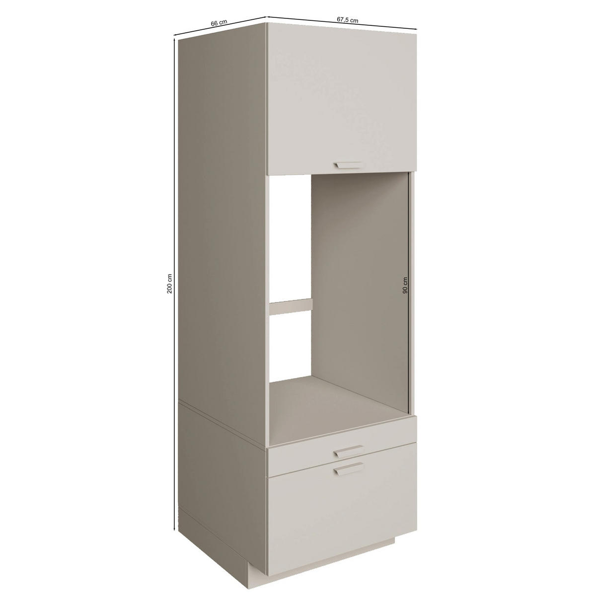 BADEZIMMERMÖBEL-SET Holv Kaschmirgrau 135 cm - Taupe, Holzwerkstoff/Metall (135/200/66cm) - Selsey