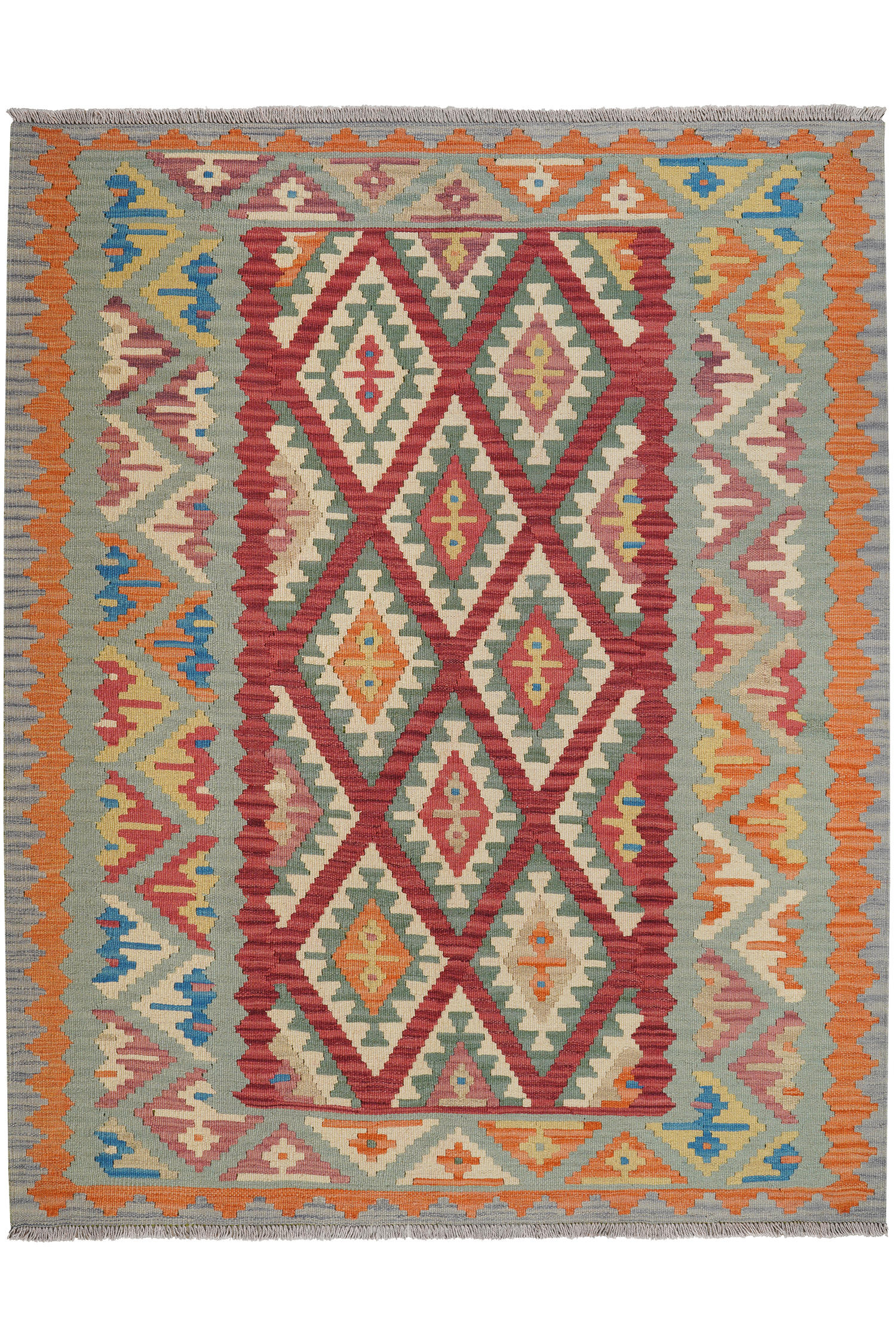 HANDWEBTEPPICH Kelim Gashgai Rot 197/158 cm Schurwolle - Rot, Textil (158/197cm) - Looma