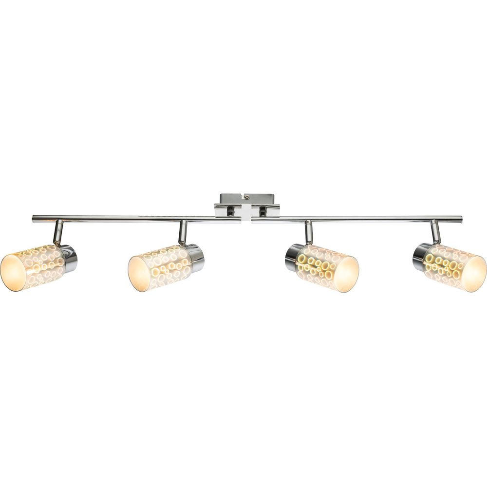 LED DECKENLEUCHTE Silber 3D Effekt bewegliche Spots - Silberfarben, Glas (72/6/15cm) - Globo Lighting