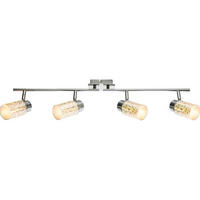 LED DECKENLEUCHTE Silber 3D Effekt bewegliche Spots - Silberfarben, Glas (72/6/15cm) - Globo Lighting