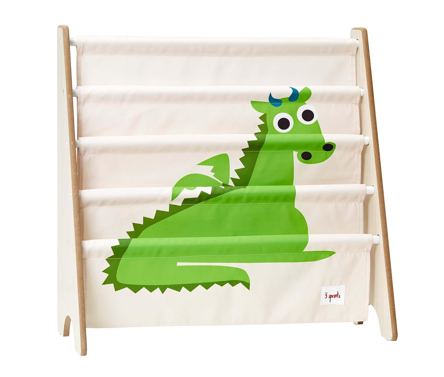 BÜCHERREGAL Motiv: Drache - Grün, Textil (63/60/26cm) - 3Sprouts
