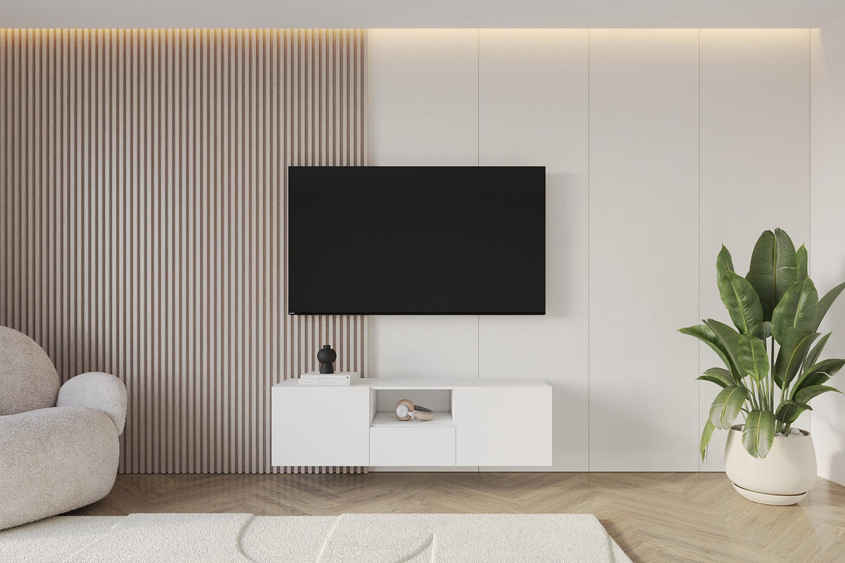 LOWBOARD ELIO-W 140x40x41 cm - Weiß - Weiß, Holzwerkstoff (140/40/41cm) - ALTDECOR