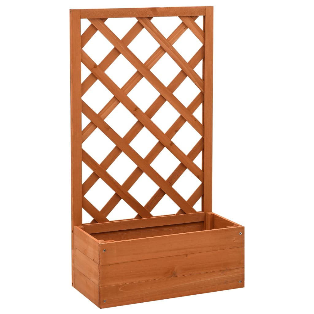 GARTEN-SPALIER mit Blumenkasten Orange 50x25x90 cm Tannenholz - Orange, Holz (50/90/25cm)
