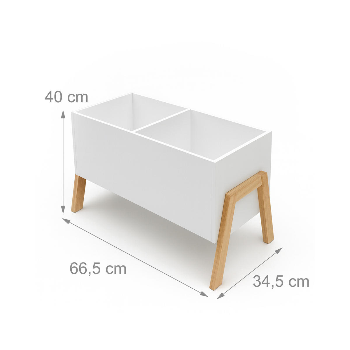 BÜCHERREGAL Kinder - Weiß, Holz/Holzwerkstoff (66.5/40/34.5cm) - Relaxdays