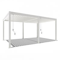 PERGOLA Deluxe Pavillon Terrassenüberdachung Aluminium 3,6 x 5,3 m weiß - Weiß, Metall (360/255/530cm) - WEIDE