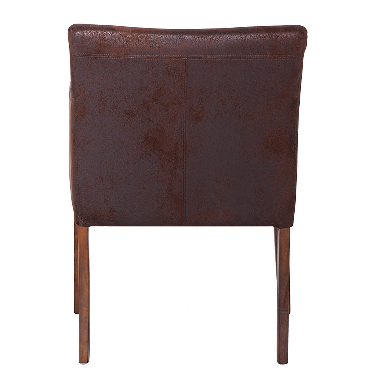 ARMLEHNENSTUHL - Microfaser / Massivholz - Braun, Holz/Textil (62/85/66cm) - home24