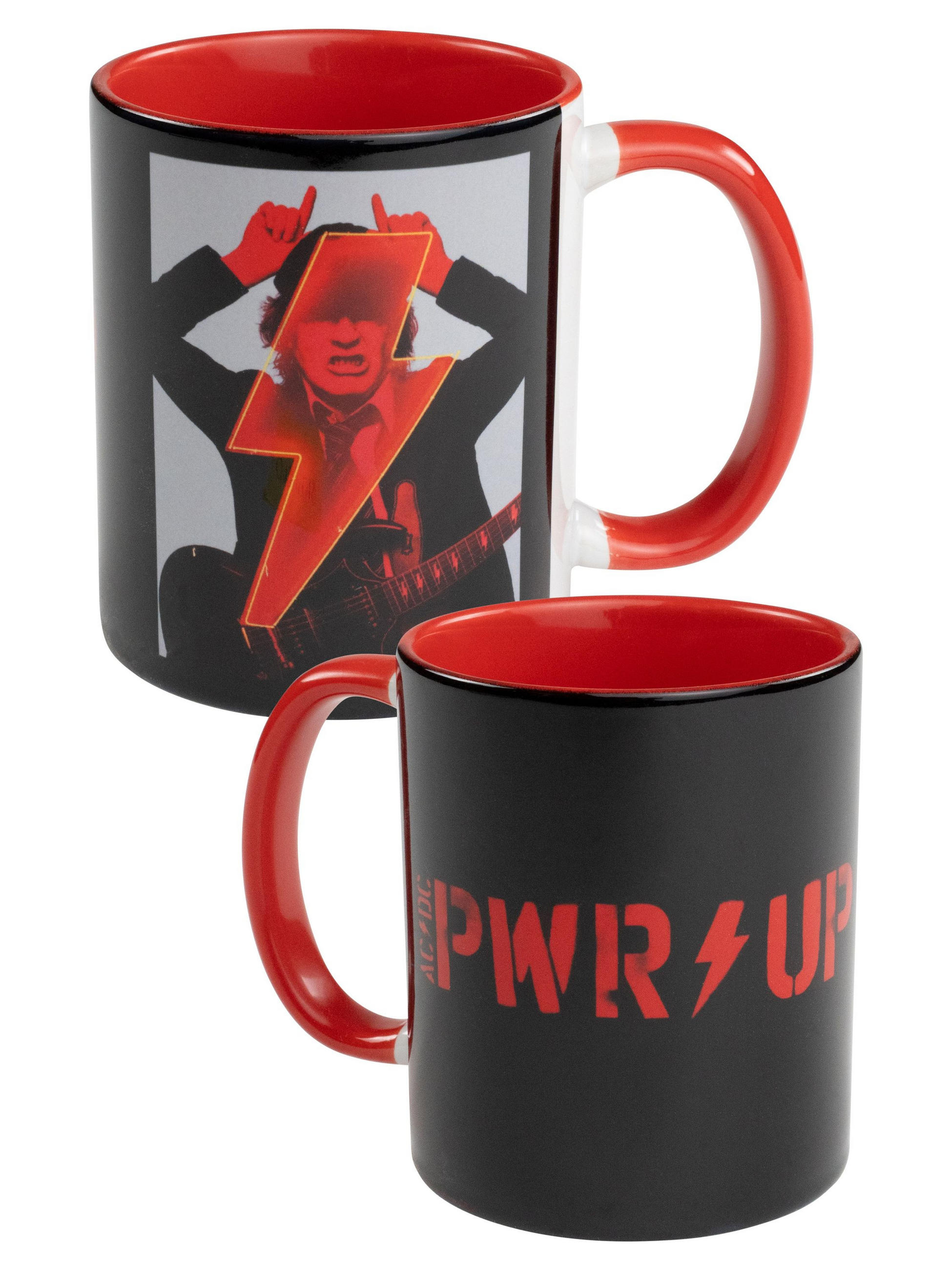 KAFFEEBECHER AC/DC - PWR/UP Schwarz/Rot 320 ml - Multicolor, Keramik (0.32L) - United Labels