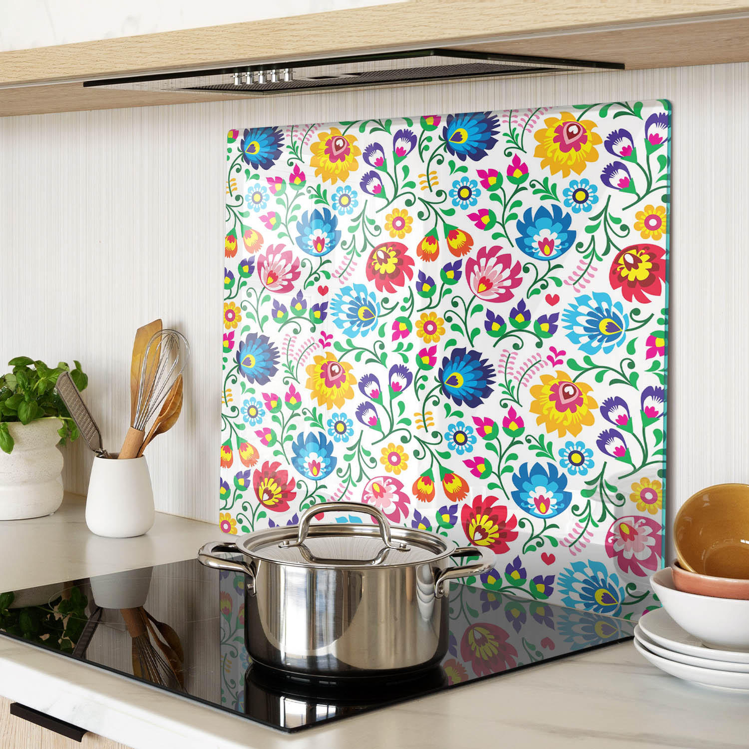 GLASPLATTE 60x52 cm Ethnisches Muster - Multicolor, Glas (60/0.4/52cm) - TULUP