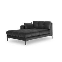 CHAISELONGUE links Mamaia aus Samt dunkelgrau - Dunkelgrau, Textil (102/75/185cm) - Micadoni