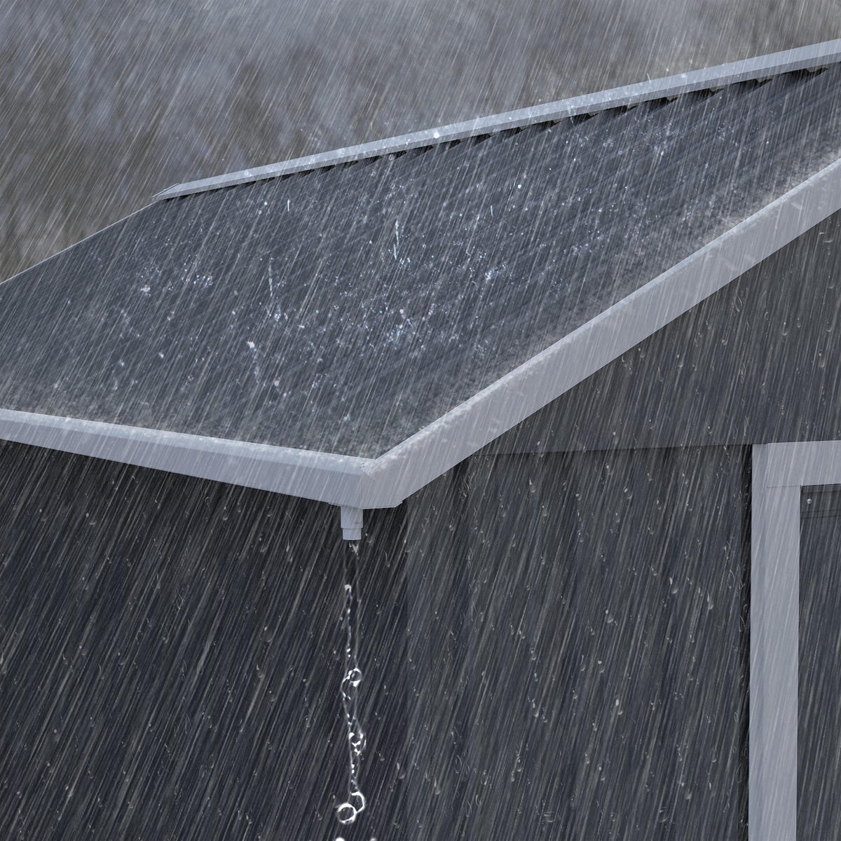 GERÄTEHAUS Stahl 4㎡ Geräteschuppen mit Fenster Gartenhaus 259x172x222 cm - Dunkelgrau, Metall (172/222/259cm) - Outsunny