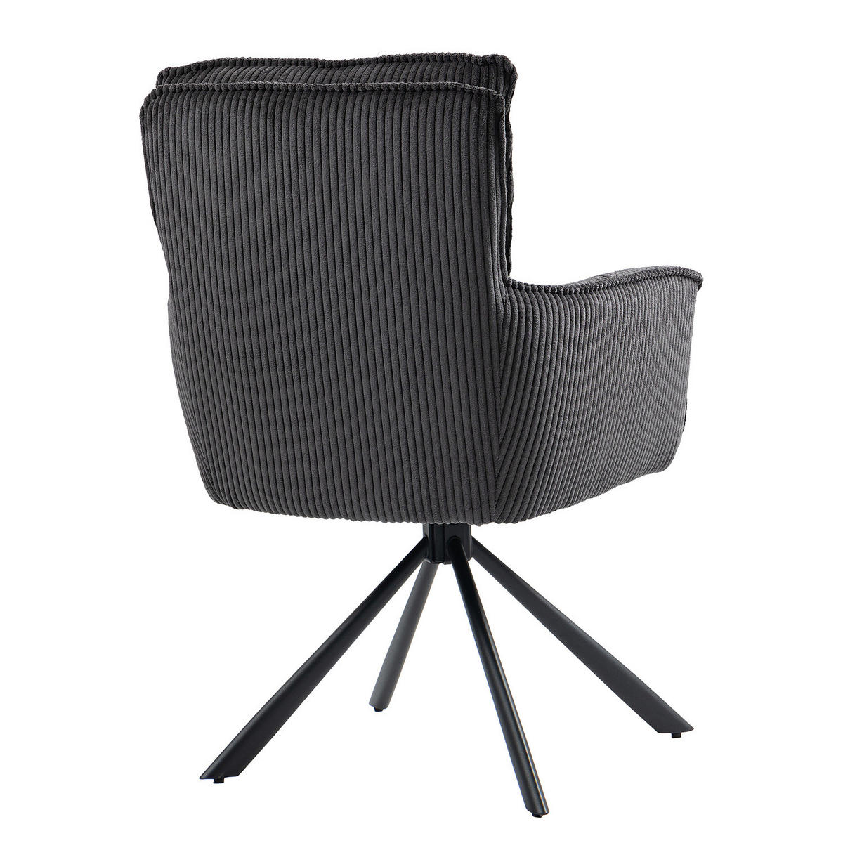 DREHBARER ARMLEHNENSTUHL - 2er-Set - Dunkelgrau, Textil/Metall (62/95/67cm) - home24