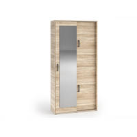 GARDEROBENSCHRANK Vanessa II 100 cm mit Spiegel, sonoma - Sonoma Eiche, Kunststoff (100/205/40cm) - Margaret Hadas24