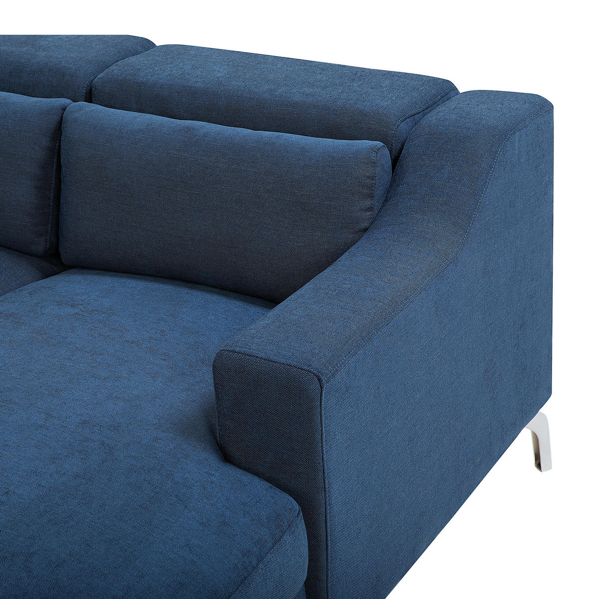ECKSOFA Polsterbezug Marineblau Glosli - Hellblau, Textil (220/157cm) - Beliani