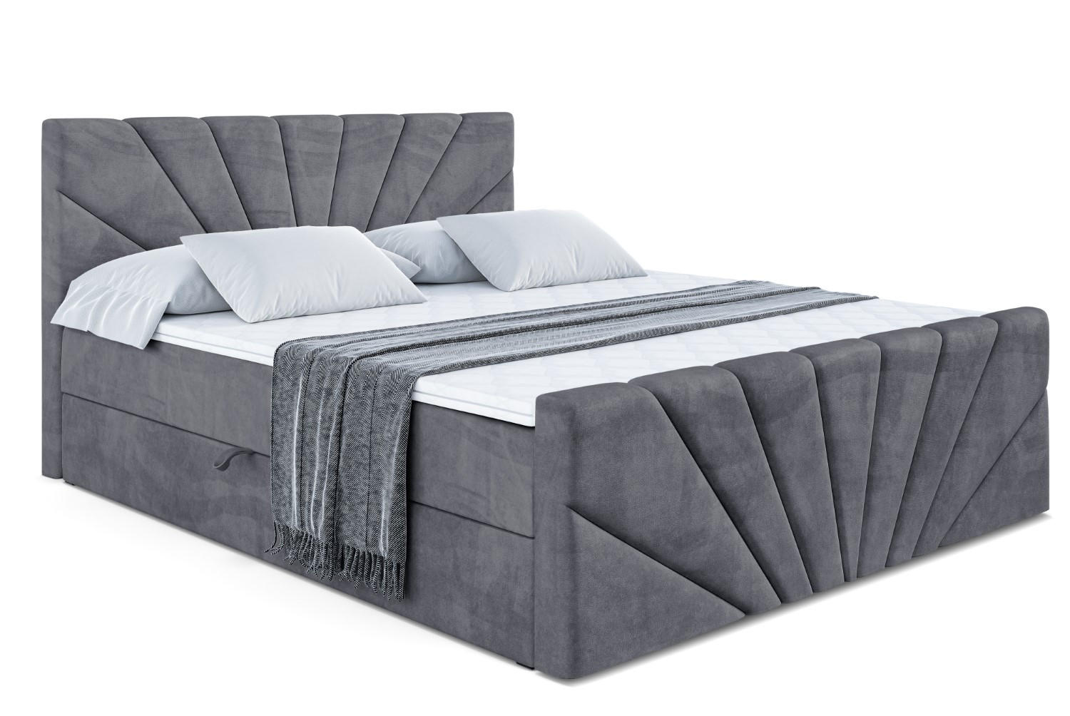 ALTDECOR AMERICKÁ postel MILTIO-Z – 140 × 200 cm – H3 – tmavě šedá