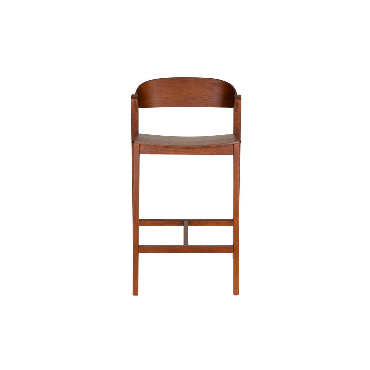 BARHOCKER Wooz mit Rückenlehne 65 cm Walnuss Braun - Braun, Holz (52/89.4/47.5cm) - Housecraft Living