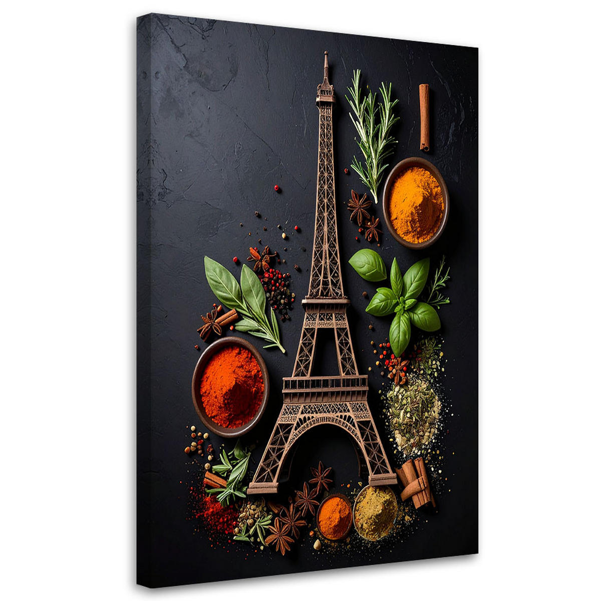 LEINWANDBILD Essen & Trinken 80x120cm - Multicolor, Textil (80/120cm) - Feeby