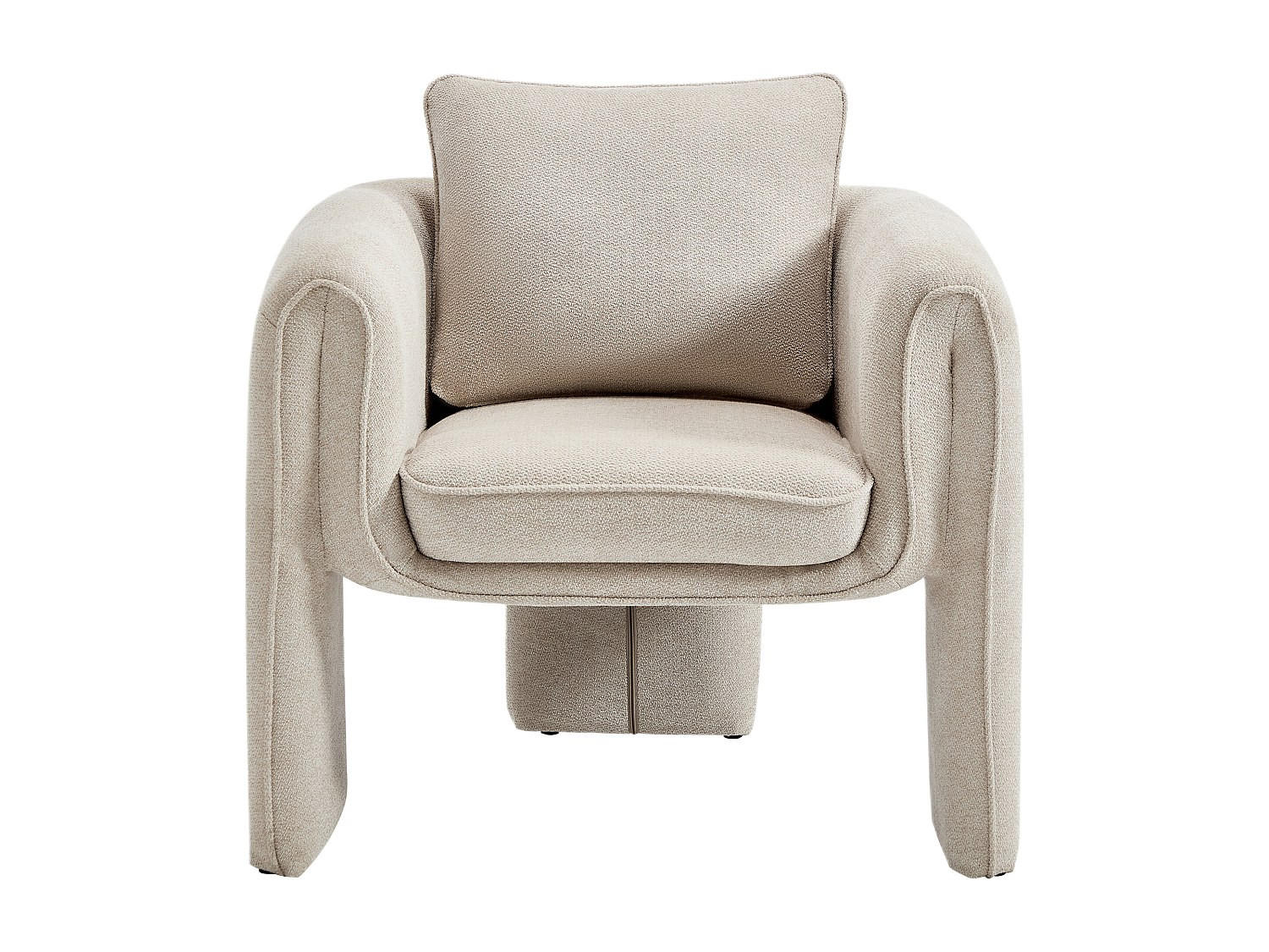 SESSEL mit gerader Rückenlehne - 1 Person - Stoff - Beige - - Beige, Textil (82/82/77cm) - Vente-Unique
