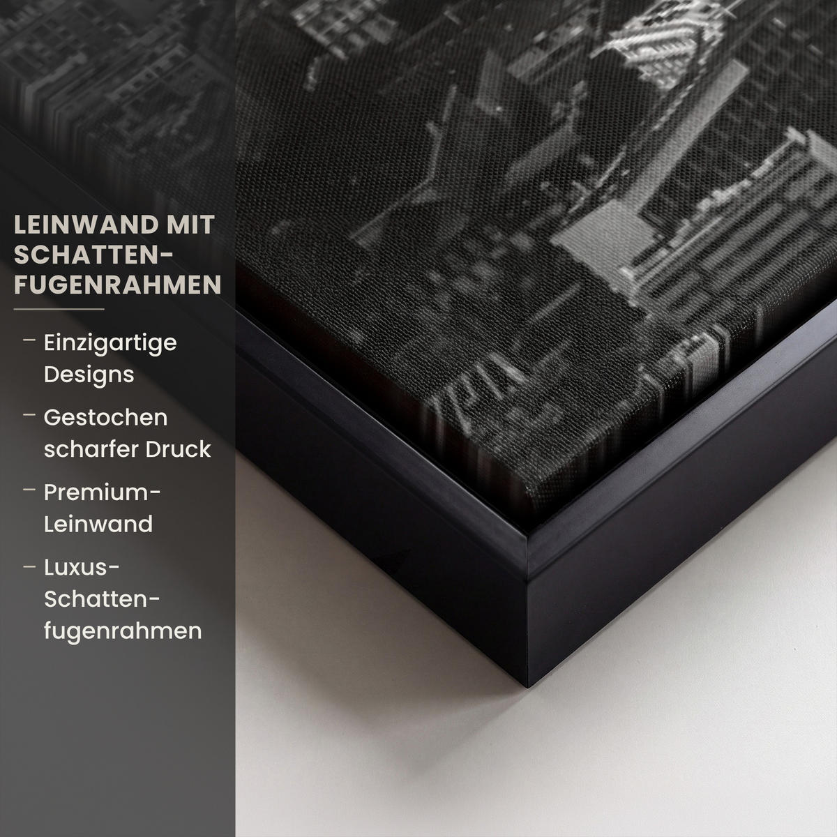 LEINWAND Bilder mit Rahmen - Paris - Skyline - Eiffelturm - Stadt - Wolken - 90x60 - Dunkelgrau, Textil (90/60cm) - MuchoWow