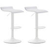 BARHOCKER 2er Set Derid Kunstleder Weiß Weiß - Weiß, Leder/Metall (36/63/39cm) - DELUKE