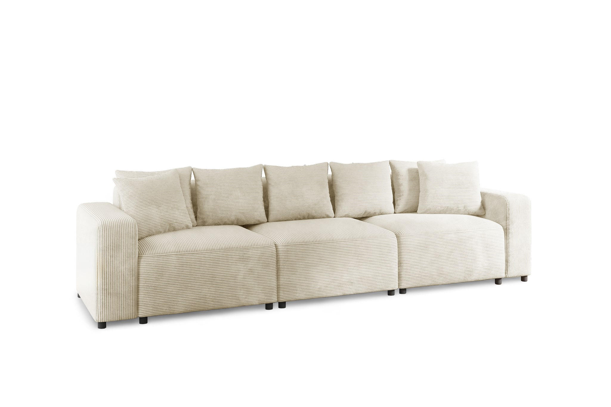 SOFA Megan 3-sitzer In Poso - Creme, Holzwerkstoff/Textil (327/75/98cm) - Fun Möbel