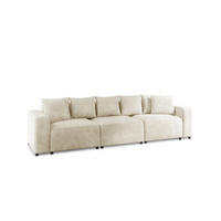 SOFA Megan 3-sitzer In Poso - Creme, Holzwerkstoff/Textil (327/75/98cm) - Fun Möbel